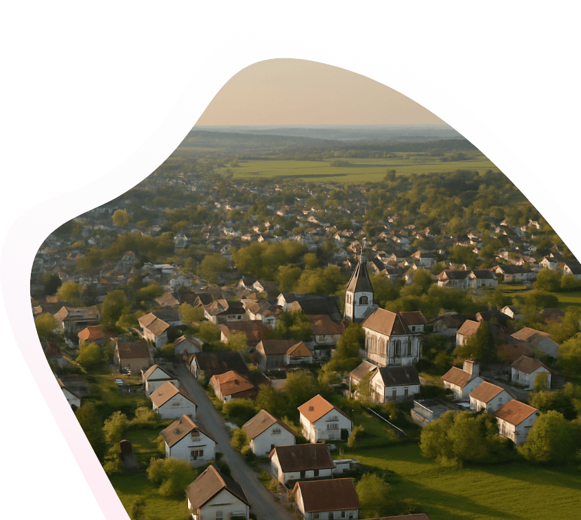 Luftaufnahme einer Kommune